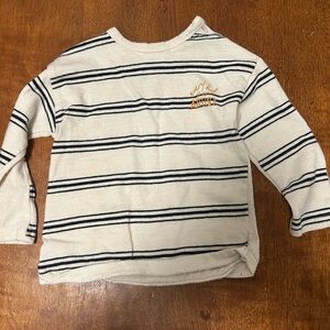 Zara Striped Kids Shirt - Cream and Black
